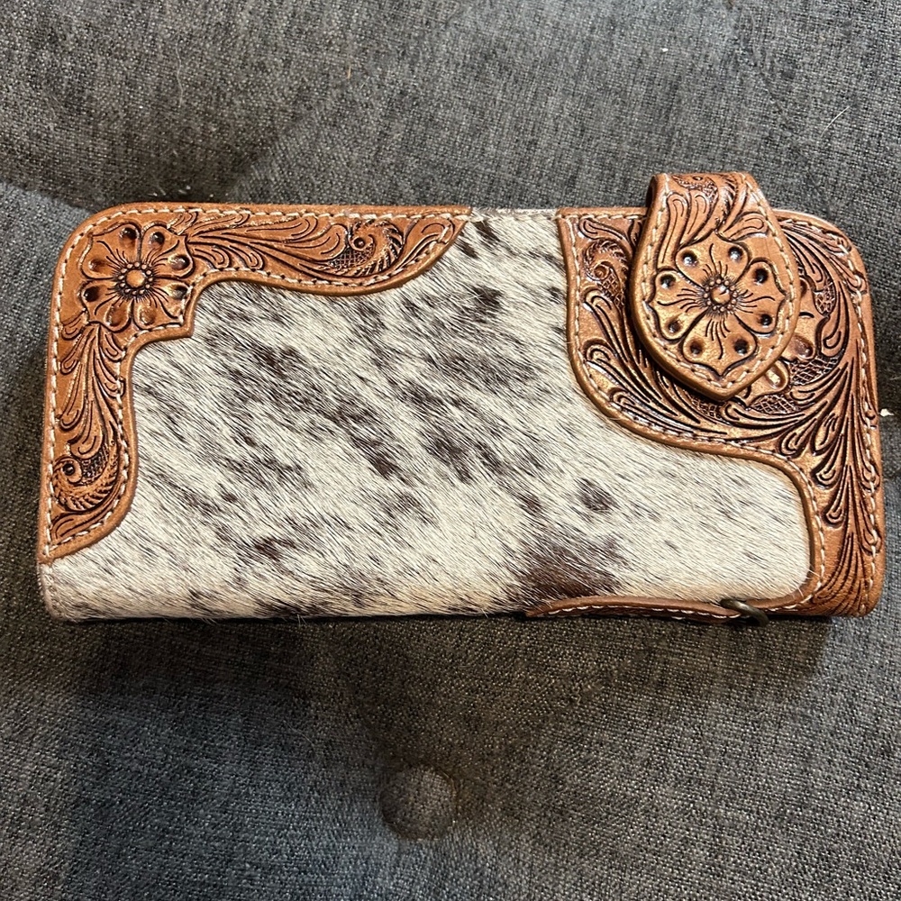 Cowhide and Leather Wallet